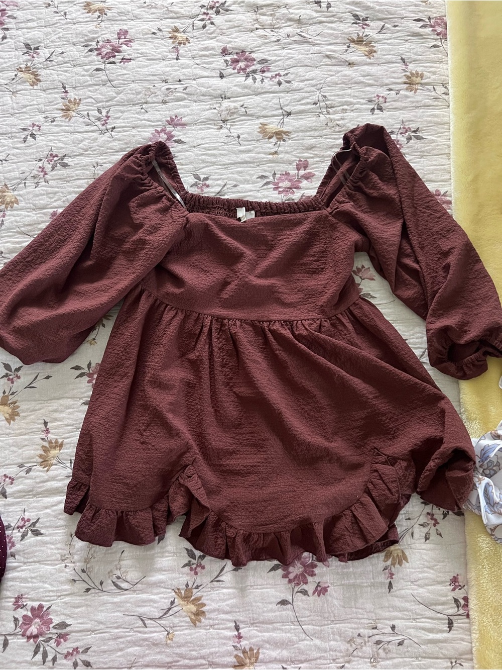 entro Textured Elastic Waist Skirt — Deep Wine